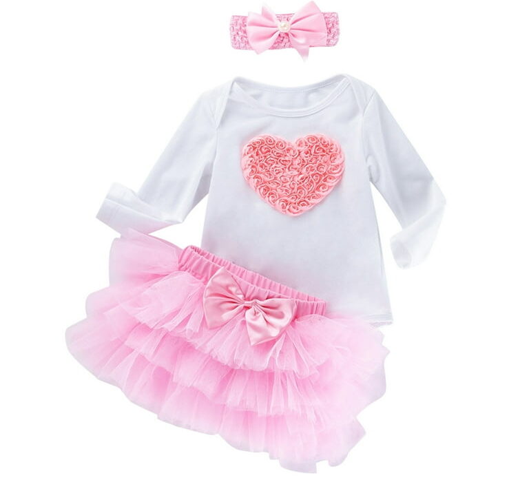 Adorable Comfort in Long Sleeve Pink Hearts Baby Bodysuit