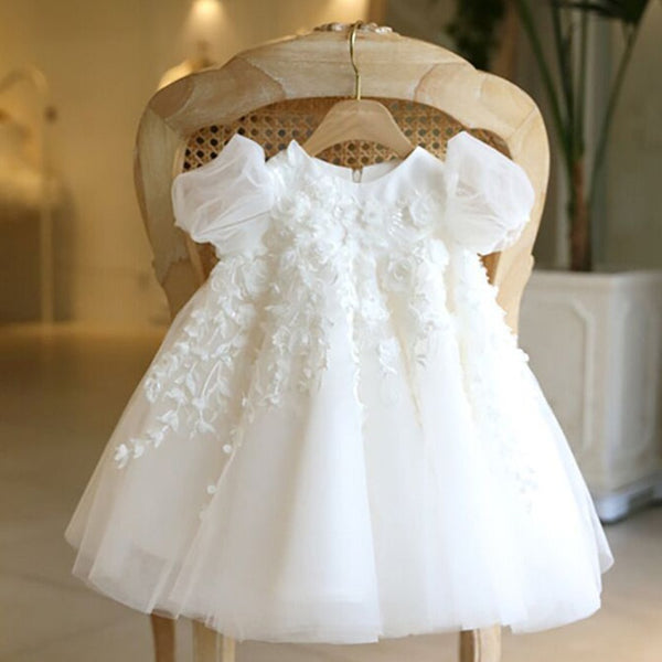 Adorable White Baptism Dress for Girls