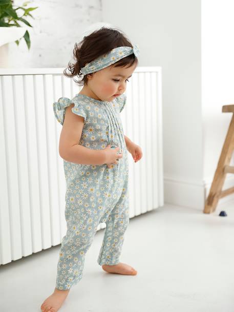 Classic And Comfortable: Kids Navy Blue White Printed Jumpsuit