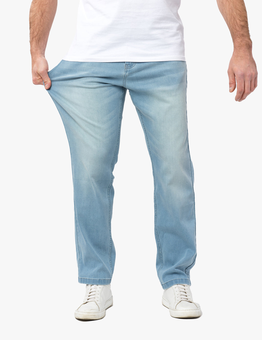 Comfort Meets Style: Boys Light Blue Denim Comfort Fit Joggers