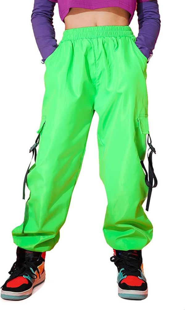 How to Style Neon Green Knit Cargo Joggers for Kids Fashion